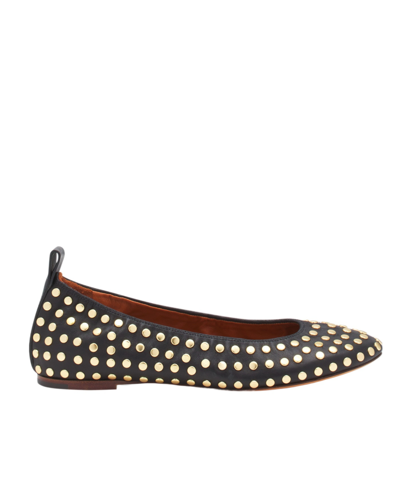 Lanvin La Ballerine En Cuir Avec Studs Pour Femme In Black