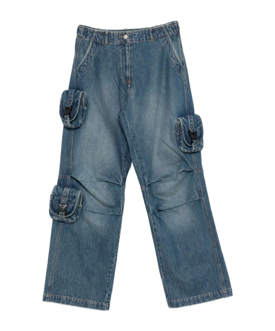 Coperni Flap-pocket Cotton Jeans In Blue