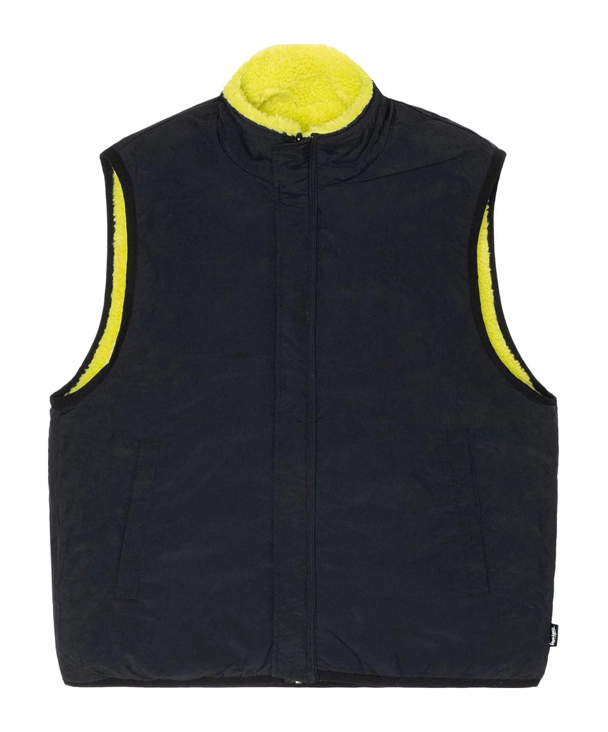 Stussy Reversible Sherpa Gilet In Yellow