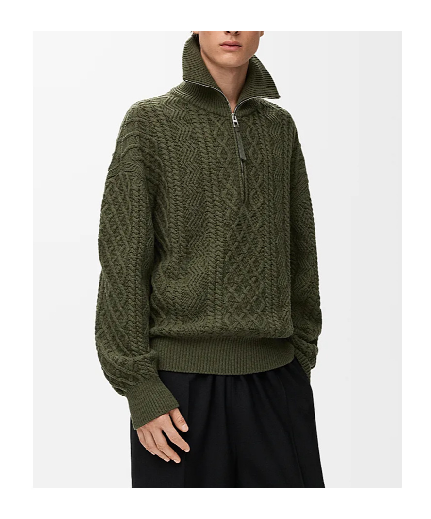 Loewe Zip-up Sweater In Green