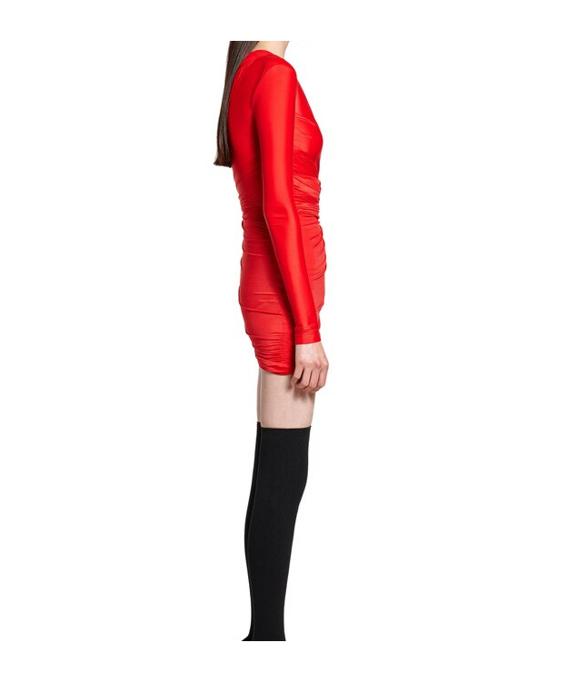 Balenciaga Draped Mini Dress In Red