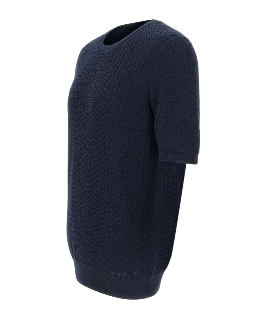 Gran Sasso Short Sleeved Jumper In Blue