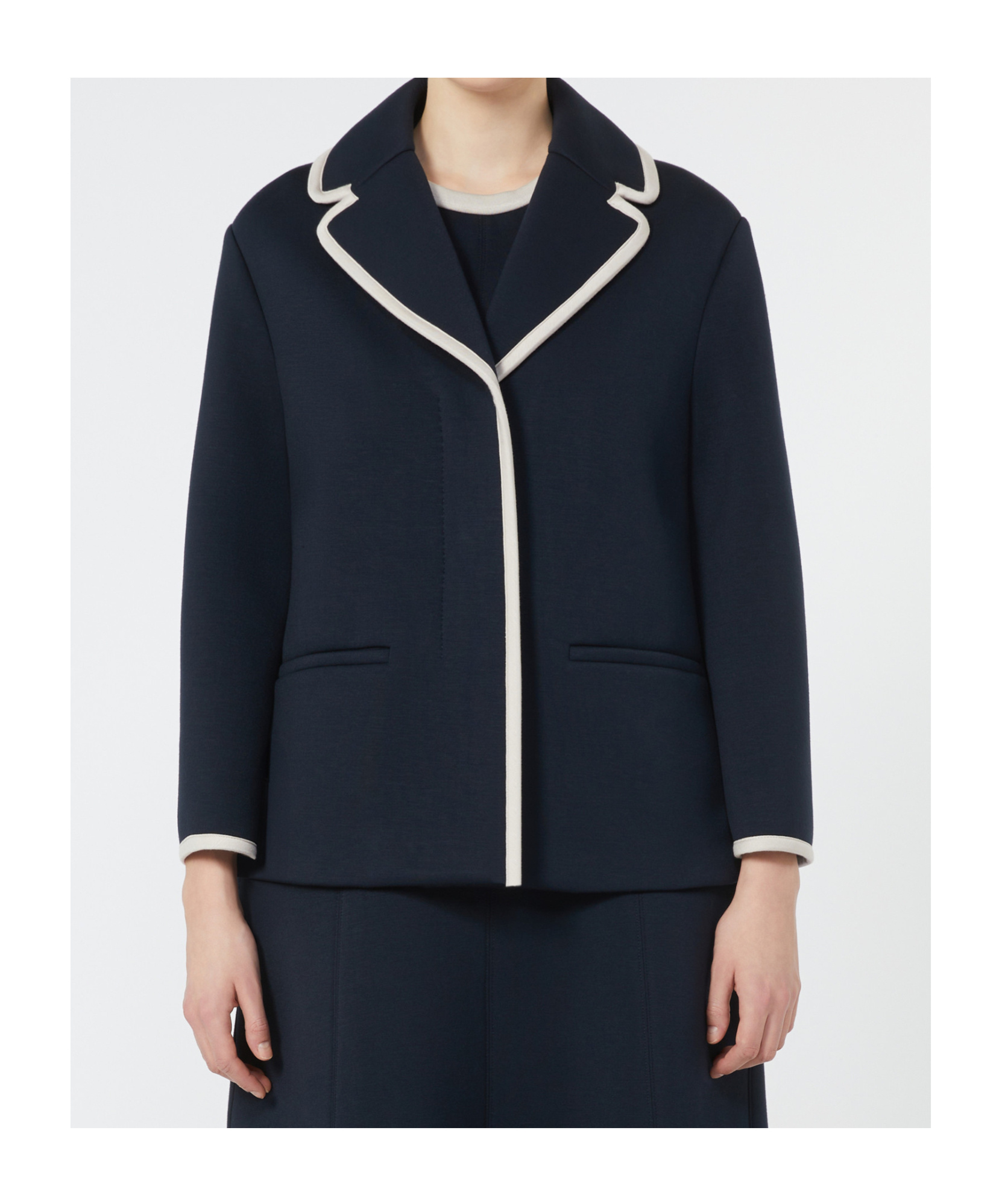 Max Mara Viscose Jersey Jacket In Blue