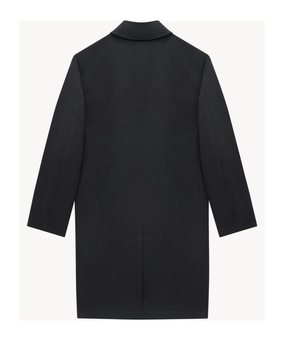 Saint Laurent Mackintosh Coat In Water-repellant Canvas In Blue