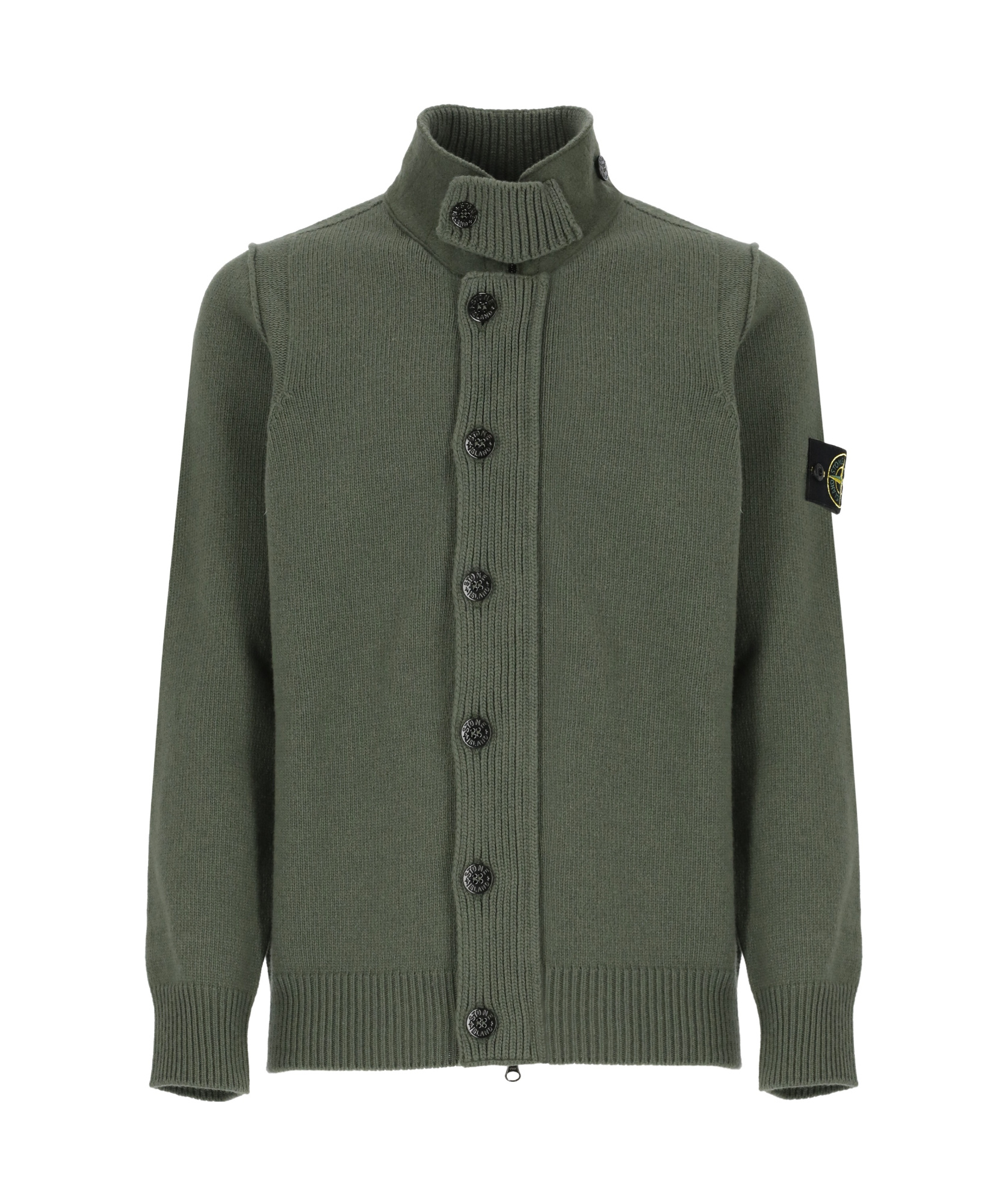 Stone Island Compass-badge Cardigan In Gold