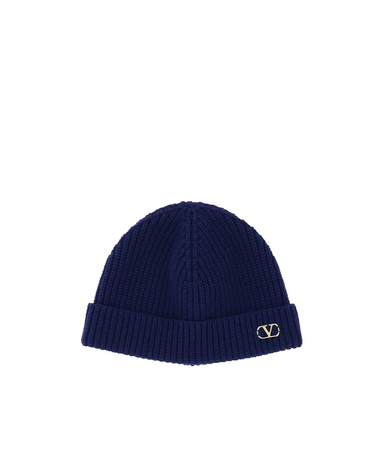Valentino Navy Blue Logo Beanie Hat
