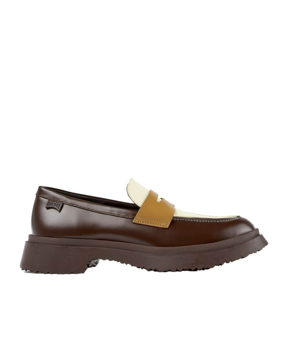 Shop Camper Round Head Loafer Shoes In Brown