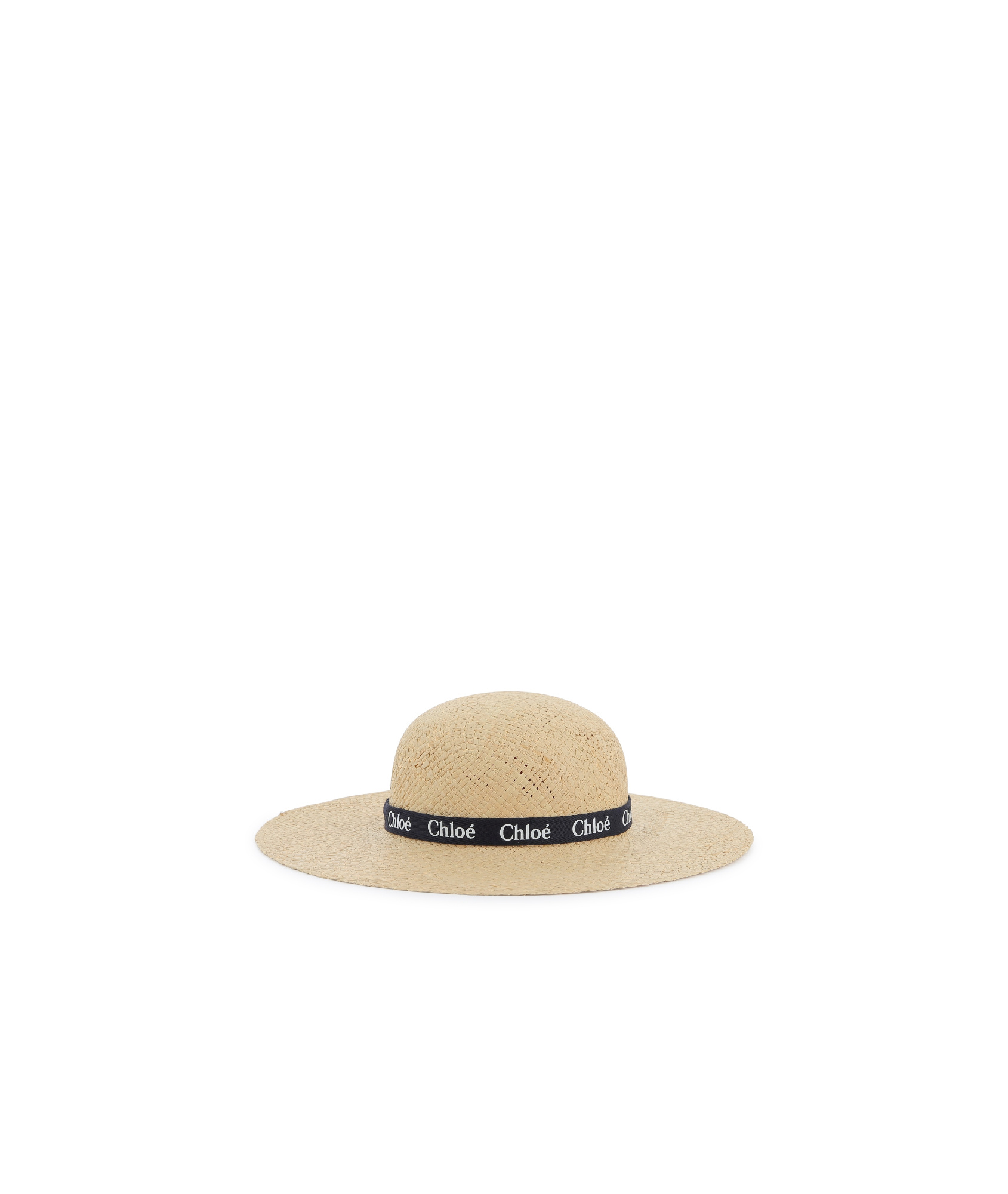 Chloé Weaving Design Straw Hat In Nude