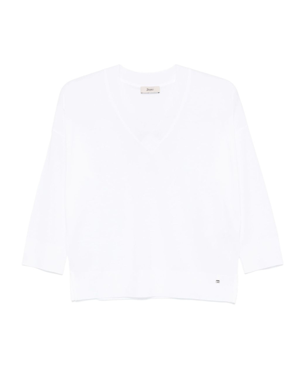 Herno White Cotton Blend Sweater In White