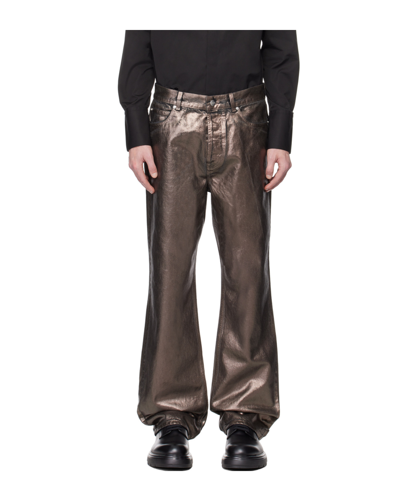 Ferragamo Brown Five-pocket Jeans In Black