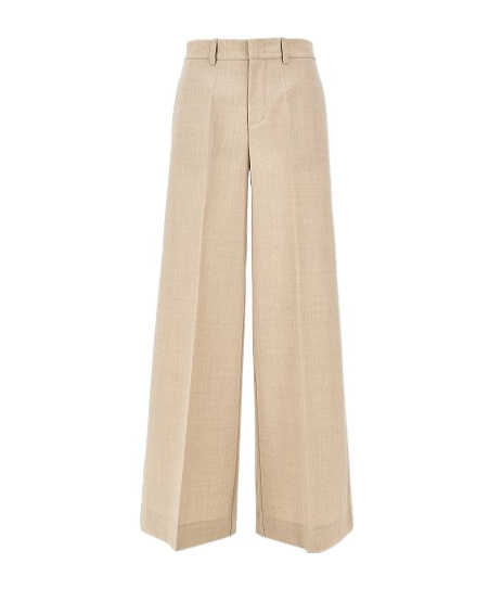 P.a.r.o.s.h Wool-blend Straight Trousers In Neutral