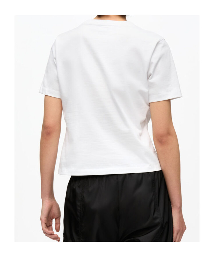 Ganni Women Heart Embroidery T-shirt In White