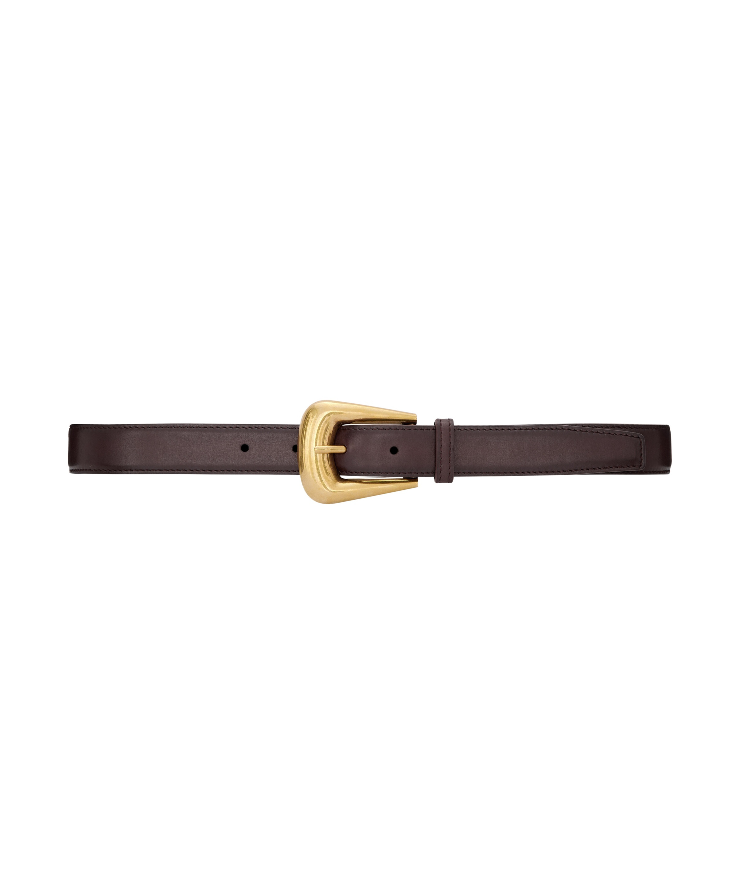 Saint Laurent Folk Buckle Belt In Caramel Chocolate