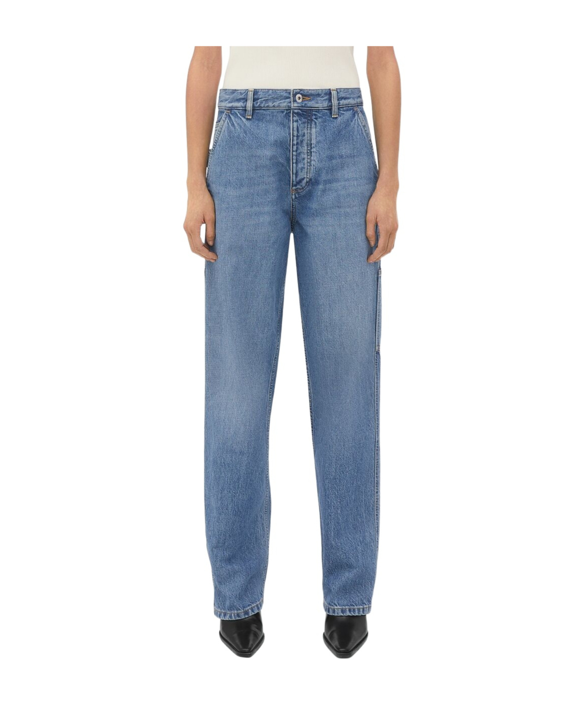 Bottega Veneta Vintage Wash Cargo Denim In Blue