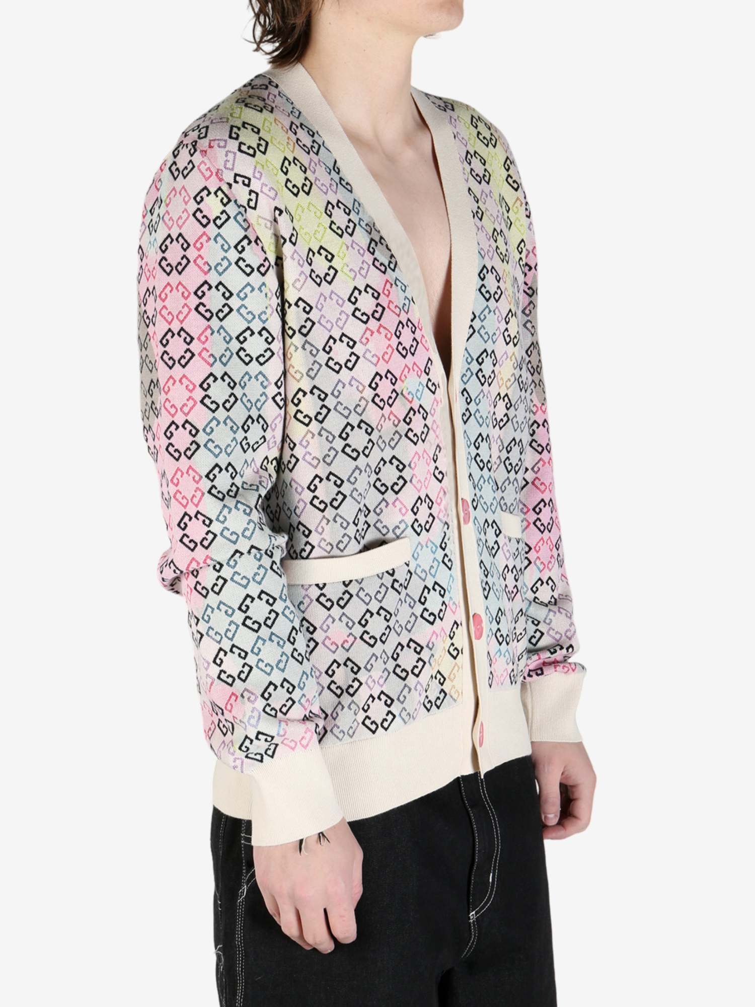 Givenchy Multicolor Cardigan In Monogram 72 Cotton In Nude