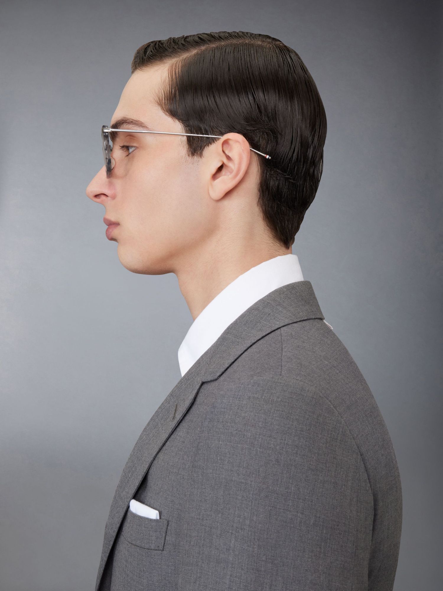 Thom Browne Marbled Square-frame Glasses In Black