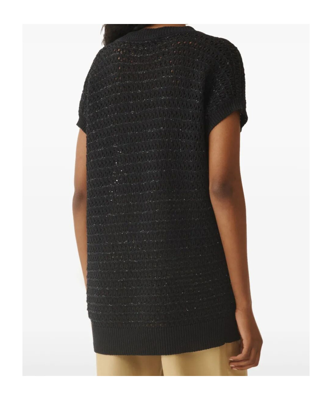 Shop Fabiana Filippi Sequins Ribbed Jumper In Black
