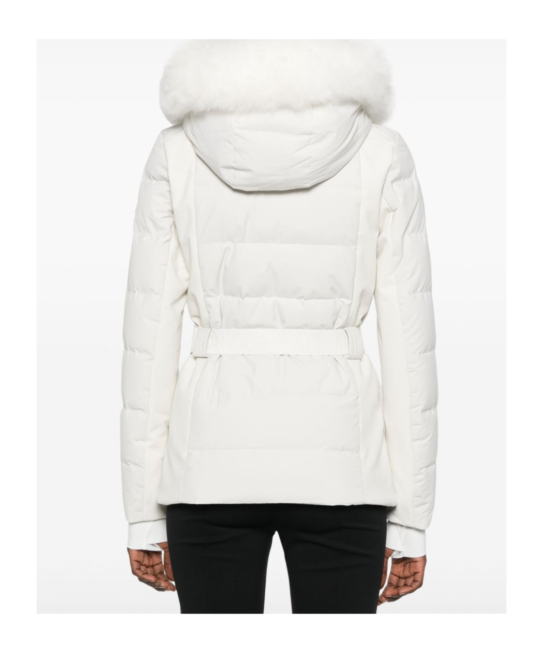 Yves Salomon Belted Ski Jacket In White
