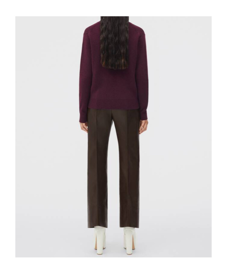 Bottega Veneta Maroon V Neck Sweater In Black