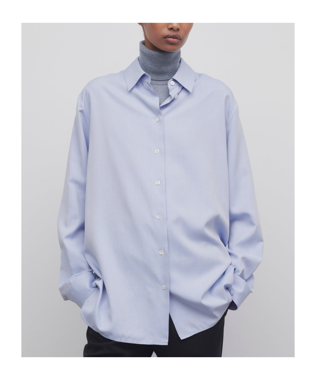 The Row Sisilia Long-sleeved Shirt In Gray