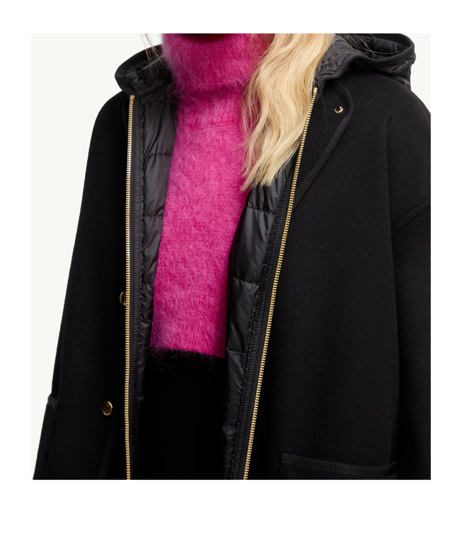 Moncler Mohair Wool Blend Bib In Pink