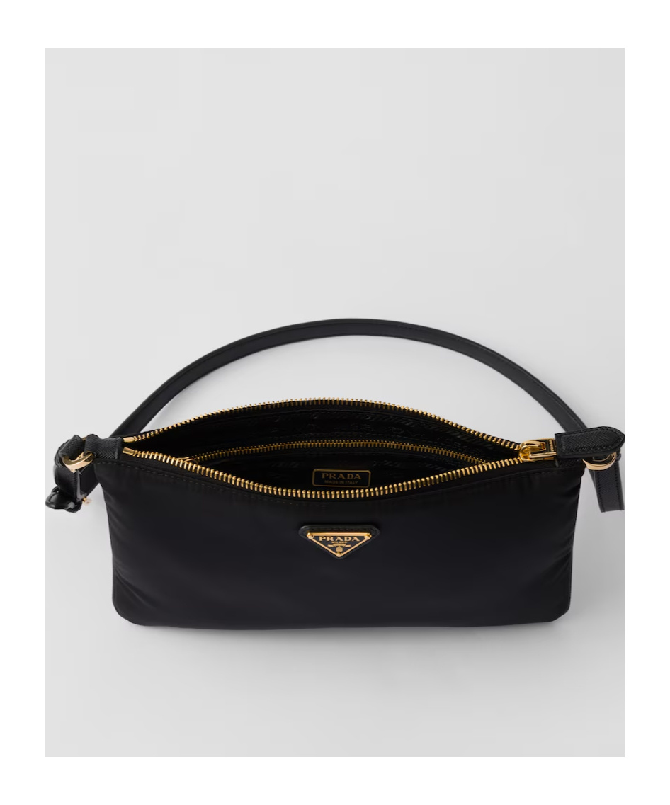 Prada Triangle-logo Shoulder Bag In Black