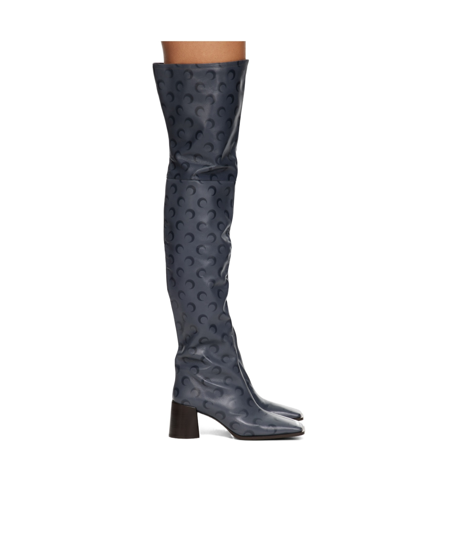 Marine Serre Square-toed Boots In Black