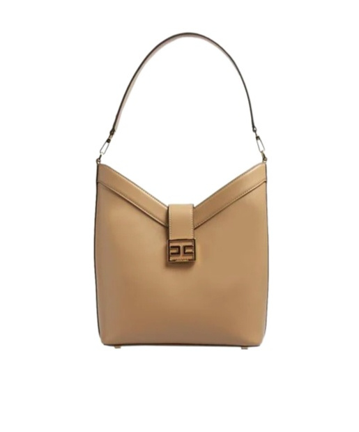 ELISABETTA FRANCHI LOGO-BUCKLE SHOULDER BAG