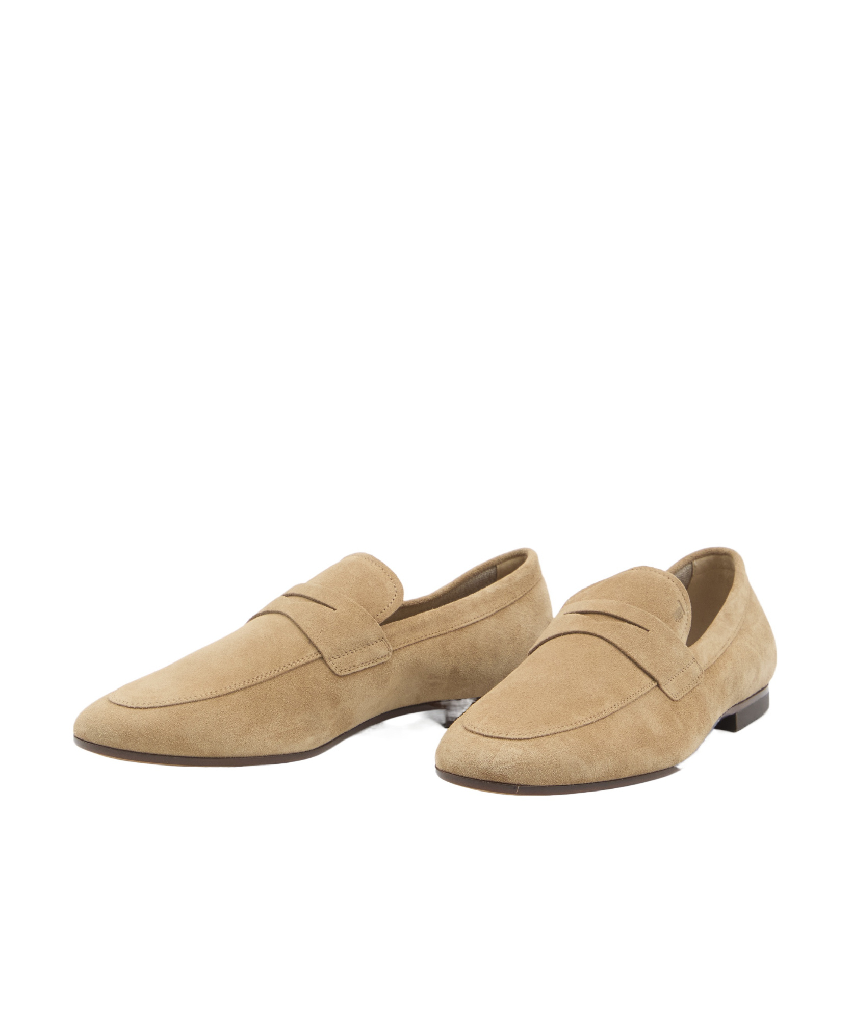 Tod's Round Head Loafer Shoes In Nude