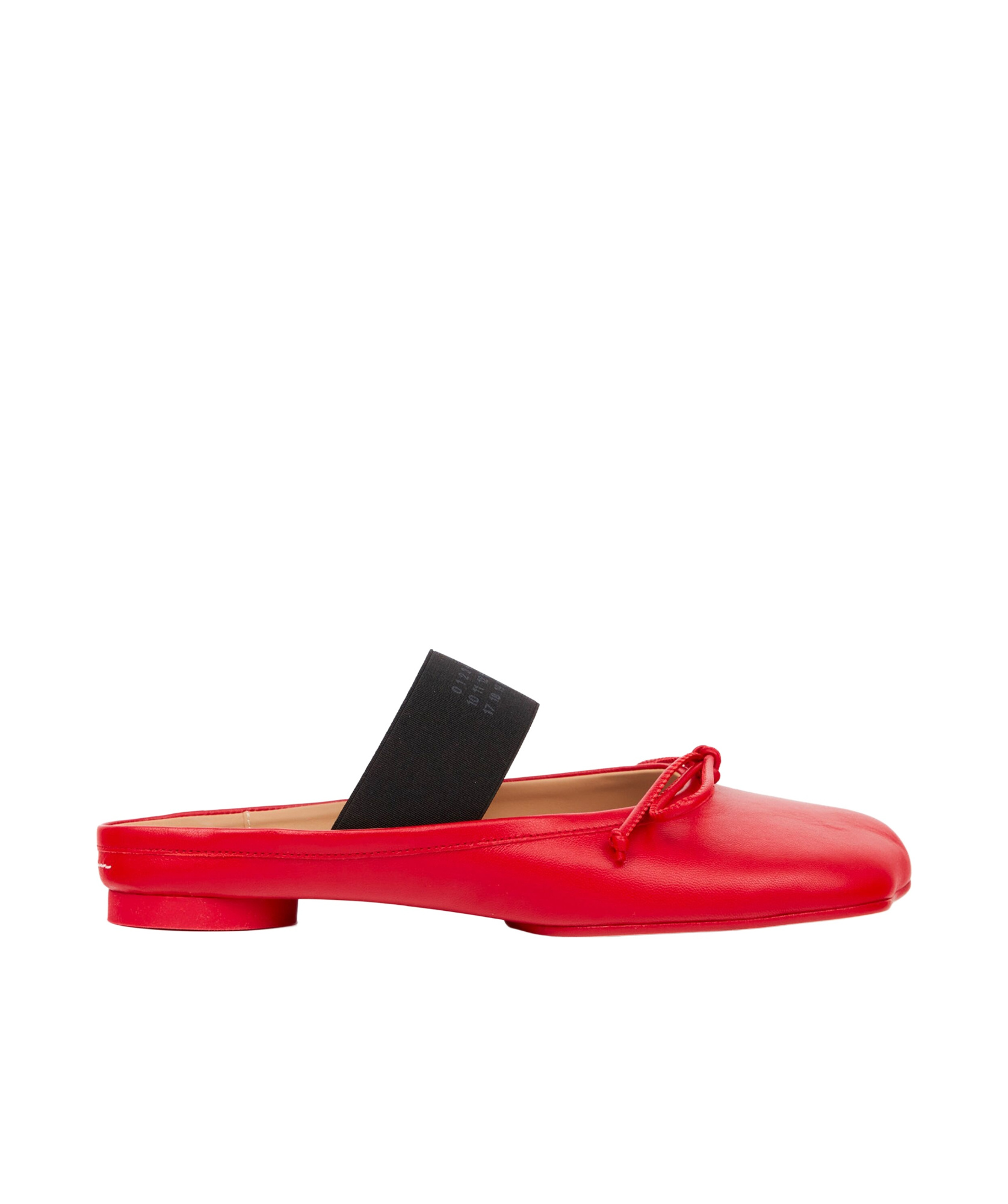 Mm6 Maison Margiela Anatomic Numbers-strap Ballerina Shoes In Red