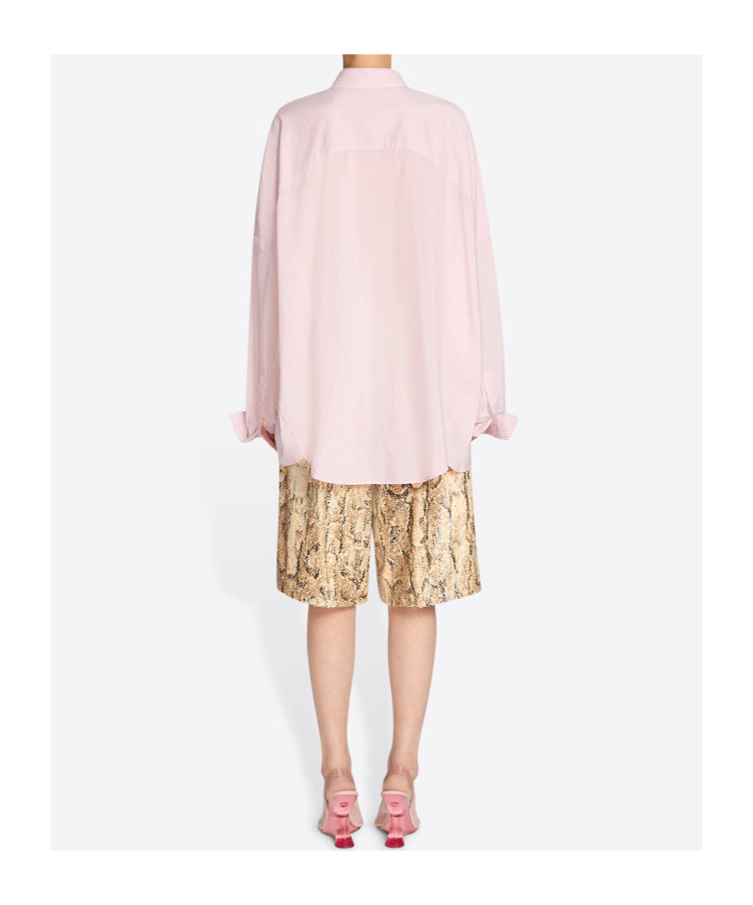 Shop Dries Van Noten Striped Cocoon Shirt In Pink