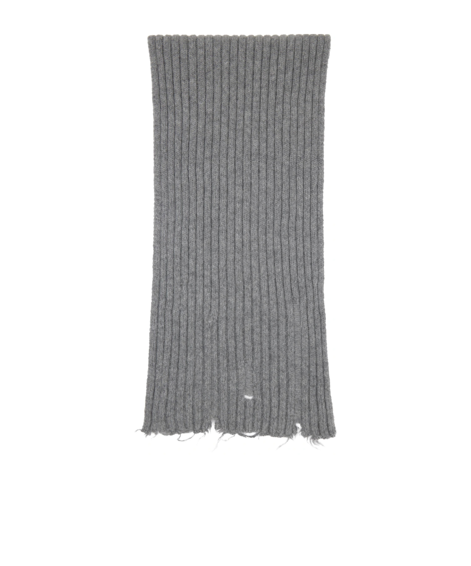 Stella Mccartney Gray Distressed Alpaca Knit Scarf In Gray