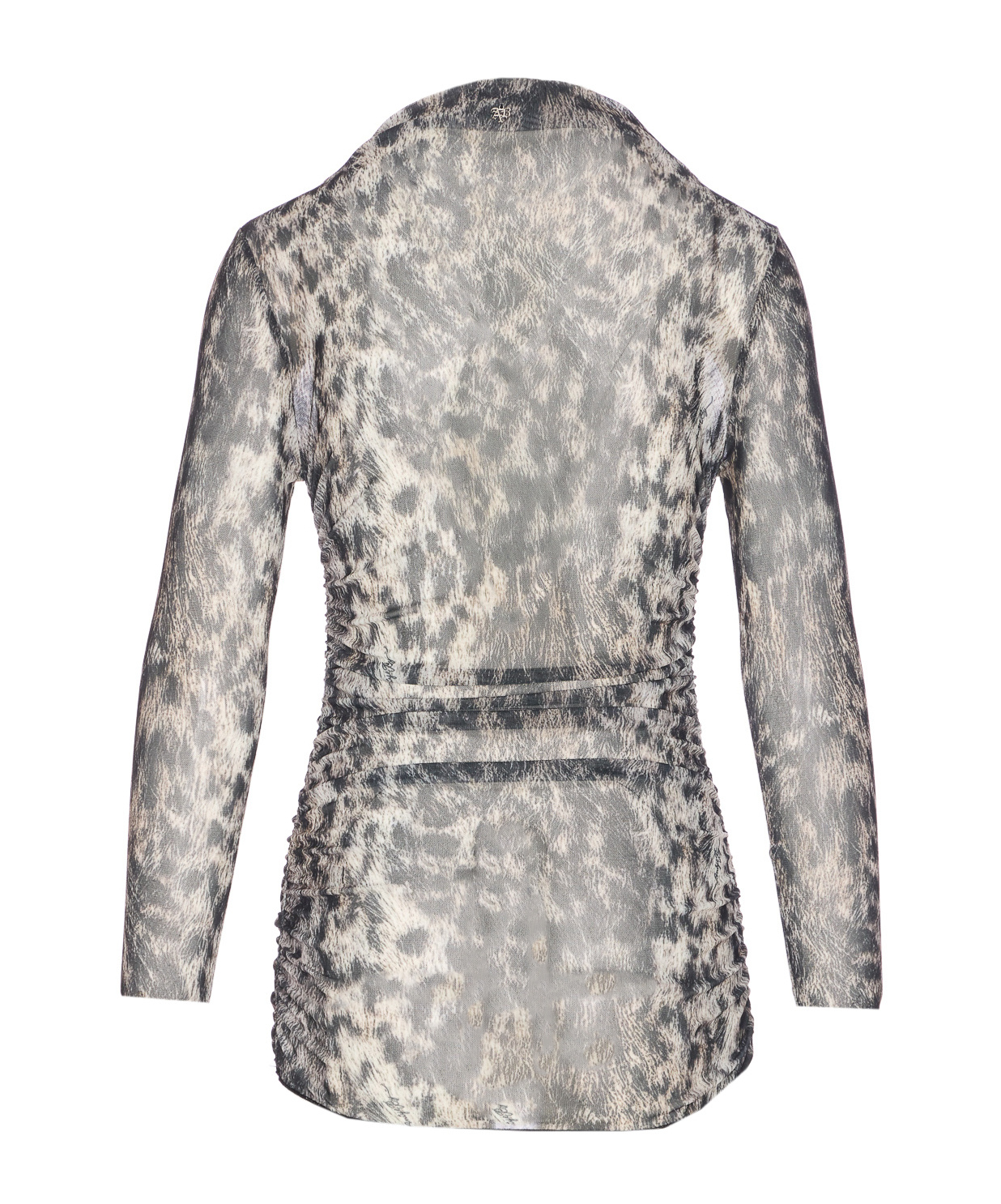 Aniye By Turtleneck Leopard Print Cardigan In Gray