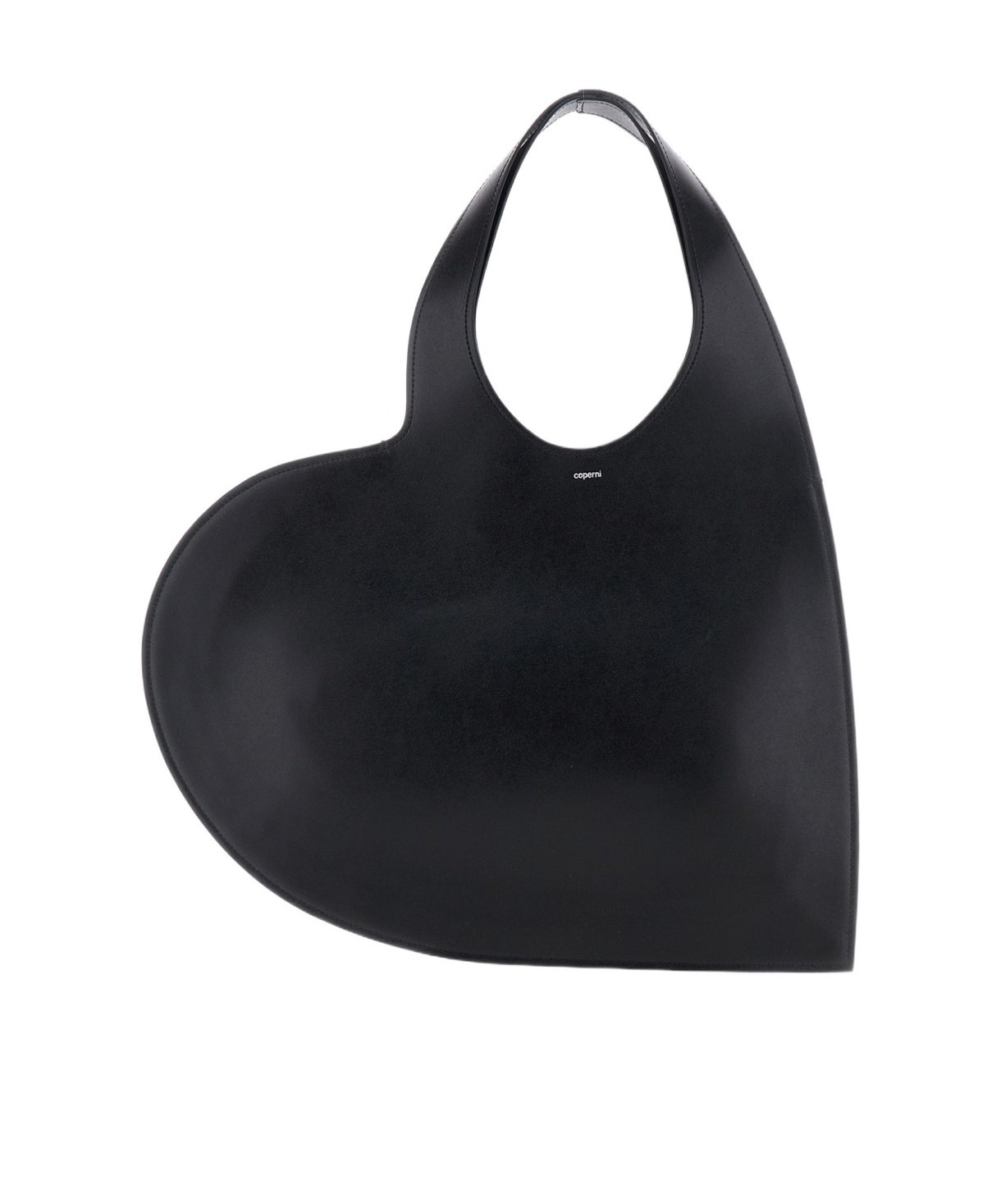 Coperni Women Black Heart Shaped Shoulder Bag With Cut-out On The Handle In Suede Woman In Black