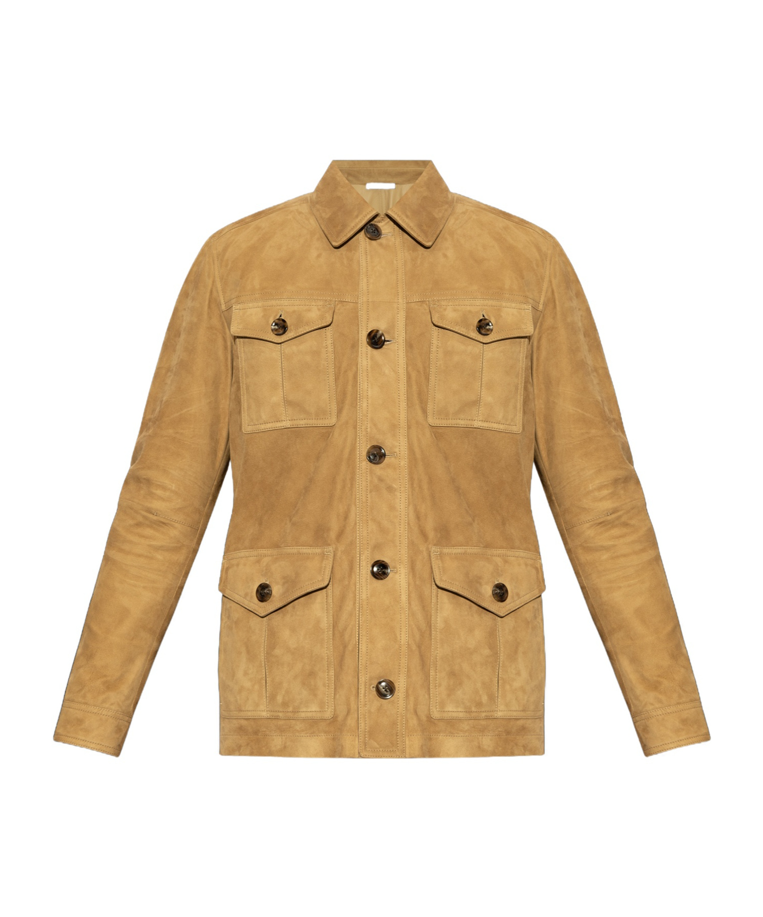 Tom Ford Lapel Long-sleeved Leather Jacket In Nude