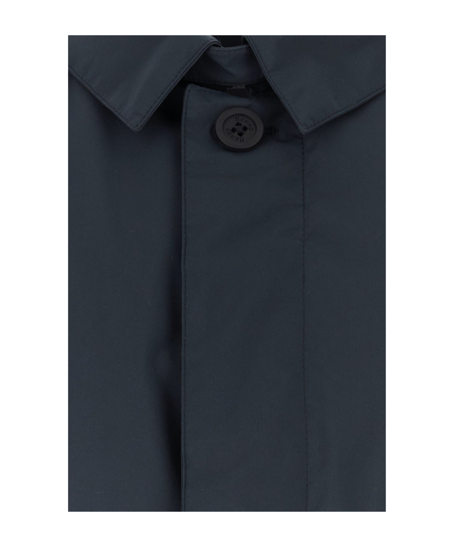 Herno Nylon Trench Coat With Back Vent And Pockets In Blue