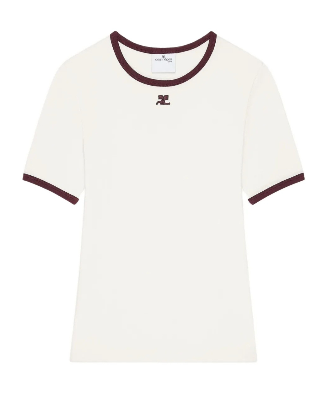 Courrèges T-shirt Heritage Con Bordi A Contrasto In White