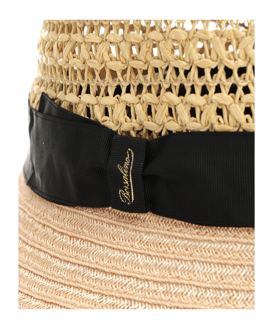 Borsalino Hemp And Raffia Hat Hats Black In Nude