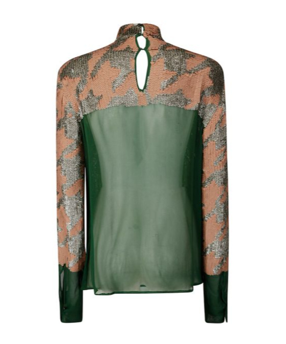 DRIES VAN NOTEN DRIES VAN NOTEN EMBELLISHED PANELLED BLOUSE