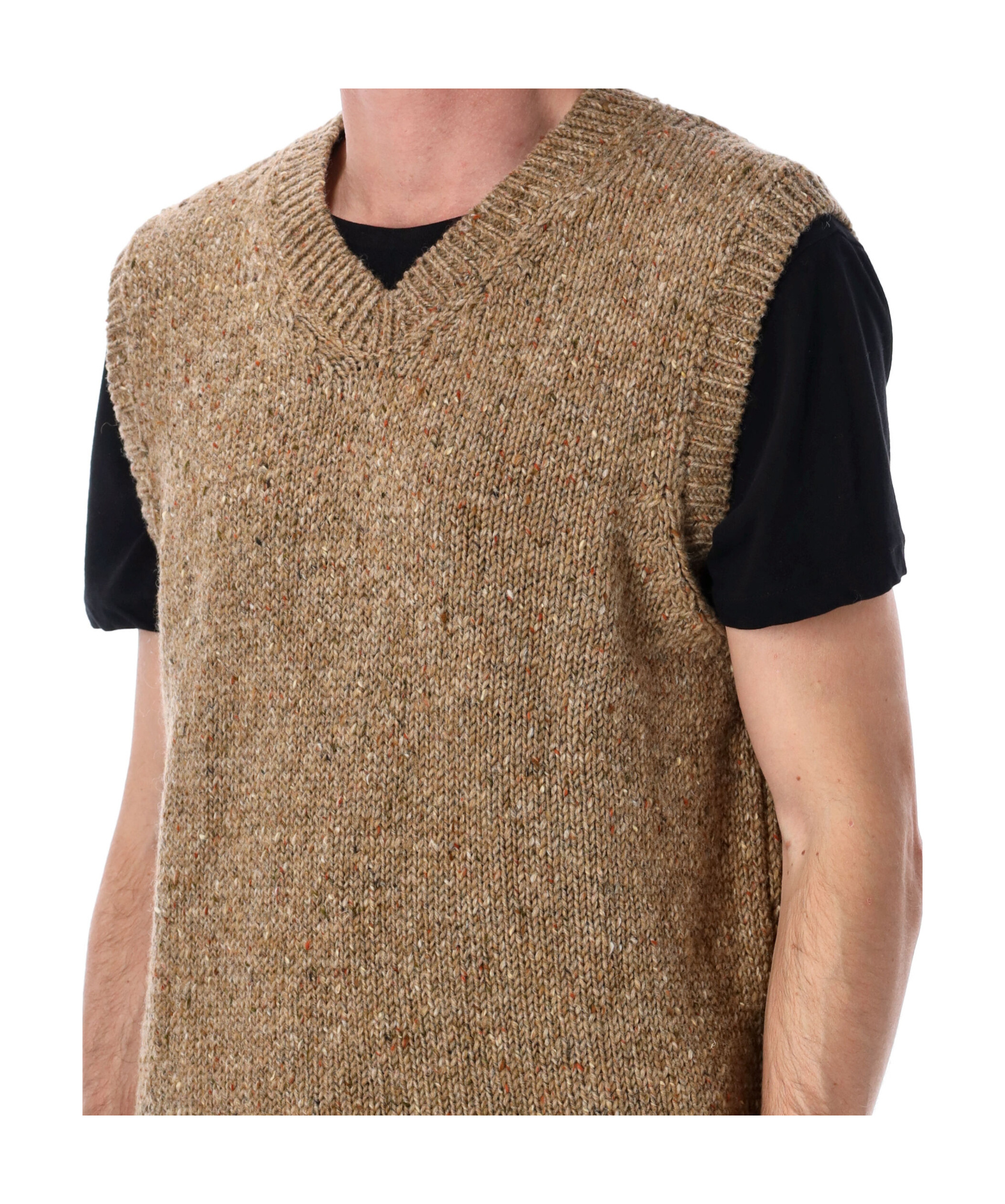 Howlin' Sleeveless V Neck Ribbed Knit Vest In Multi