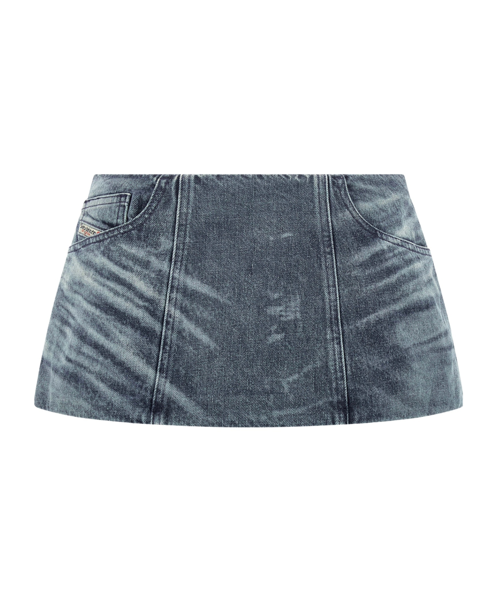 Diesel De-nora Denim Mini Skirt In Blue