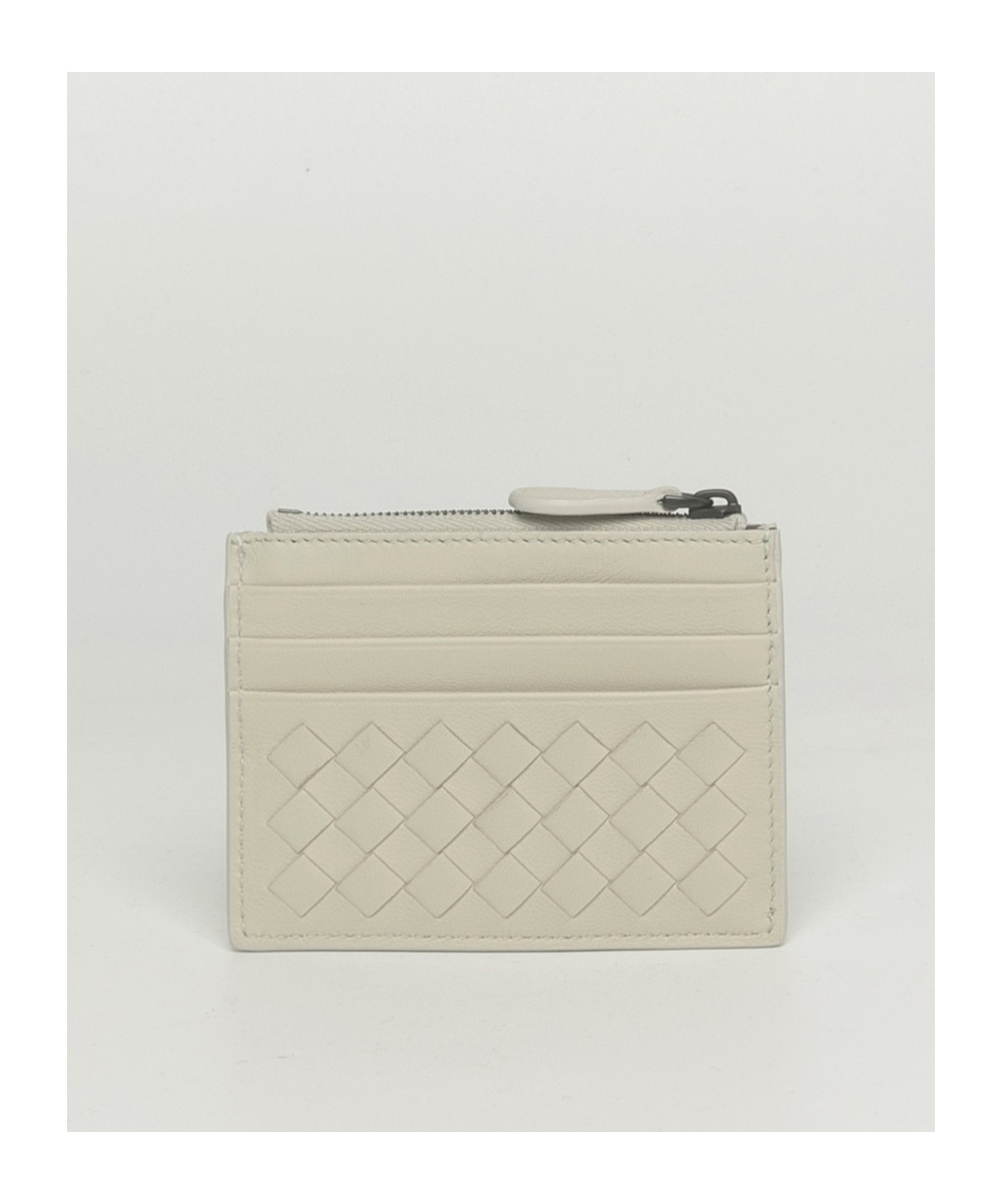 Bottega Veneta Zipper Card Bag In Nude