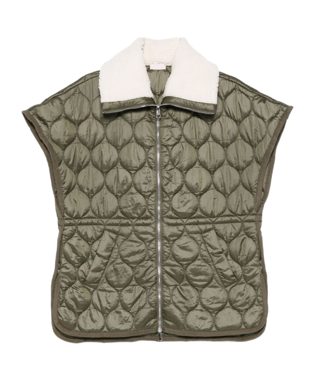 Liu •jo Sleeveless Casual Jacket In Green