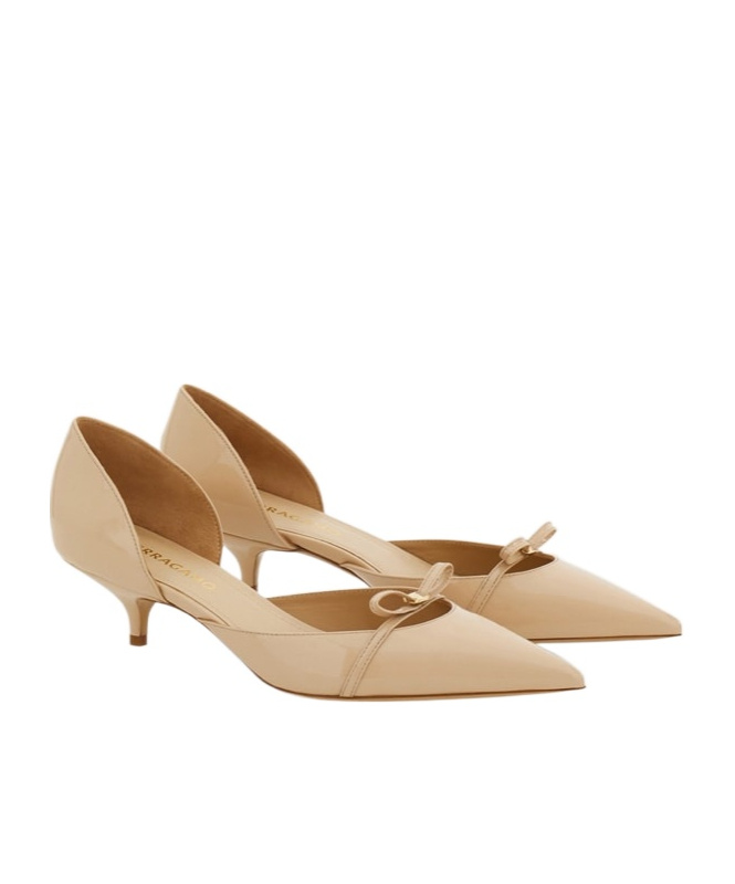 Ferragamo Bow Tie Mid-heel Heels In Nude