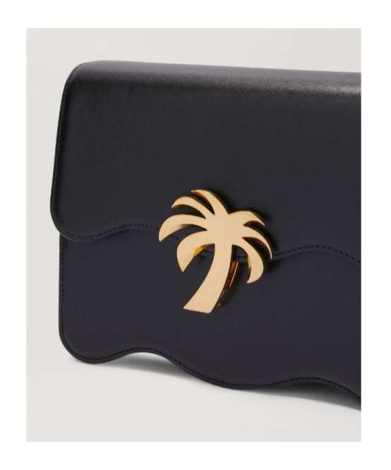 Palm Angels Black Micro Palm Beach Bag In Black