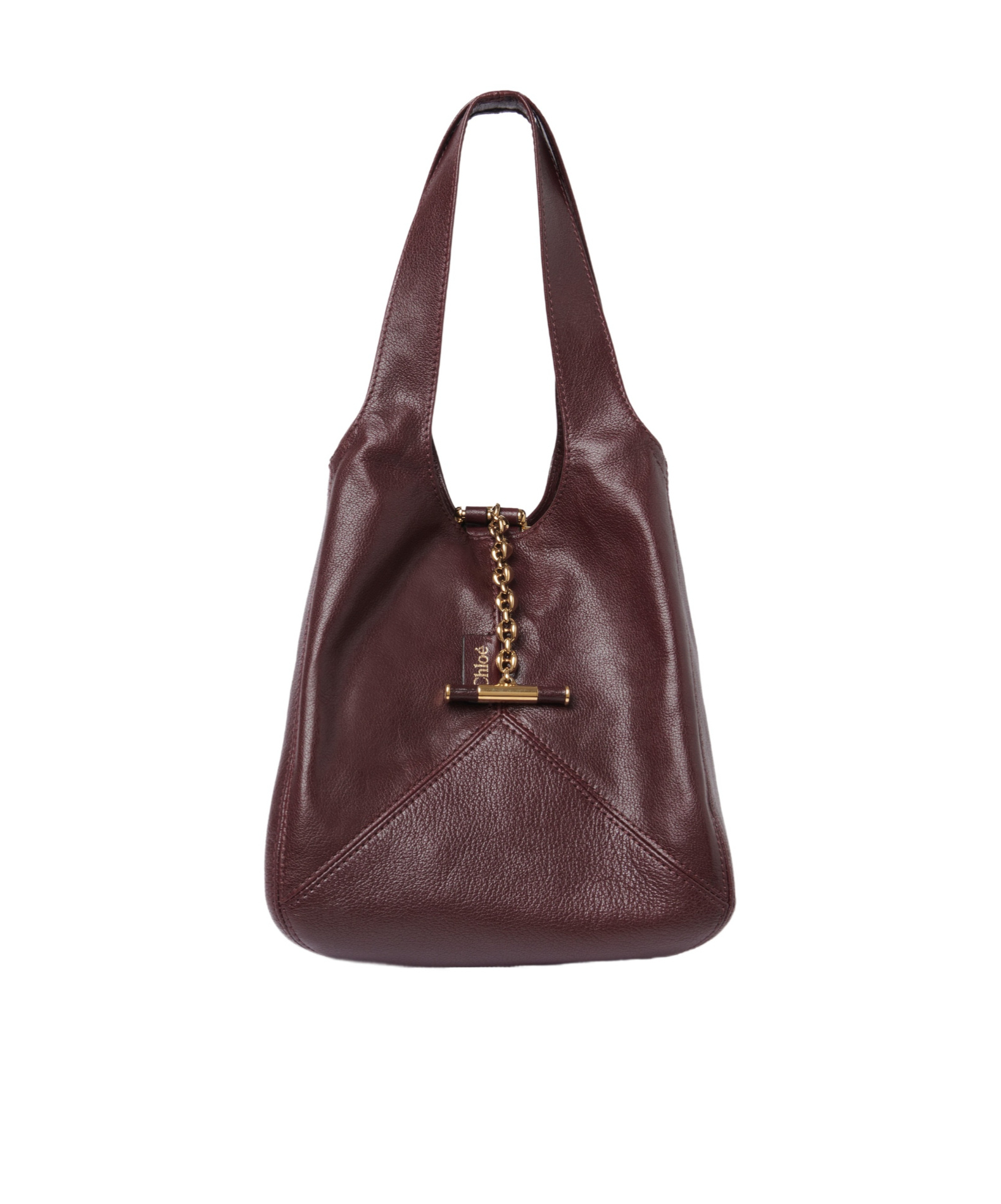 Chloé Balloon Paneled Textured-leather Tote In Red