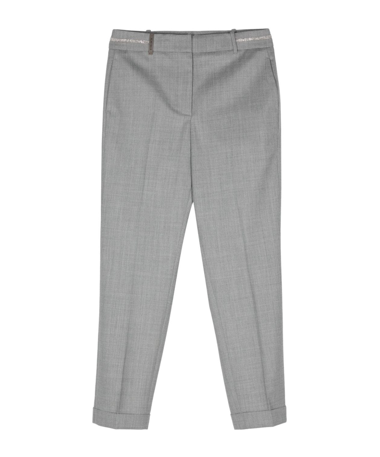 Peserico Punto Luce-chain Trousers In Gray