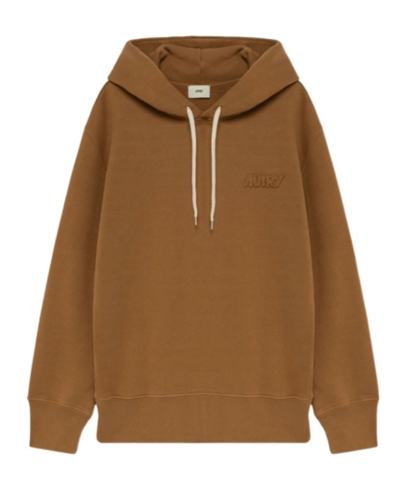 Autry Drawstring Hooded Knitwear With Ribbed Cuffs In Brown