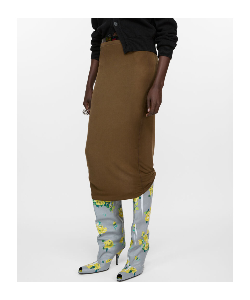 Acne Studios Elastic Waist Skirt In Green