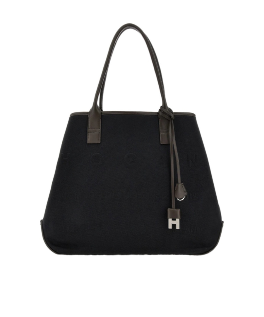 Hogan Script Shopping Bag Medium In Black